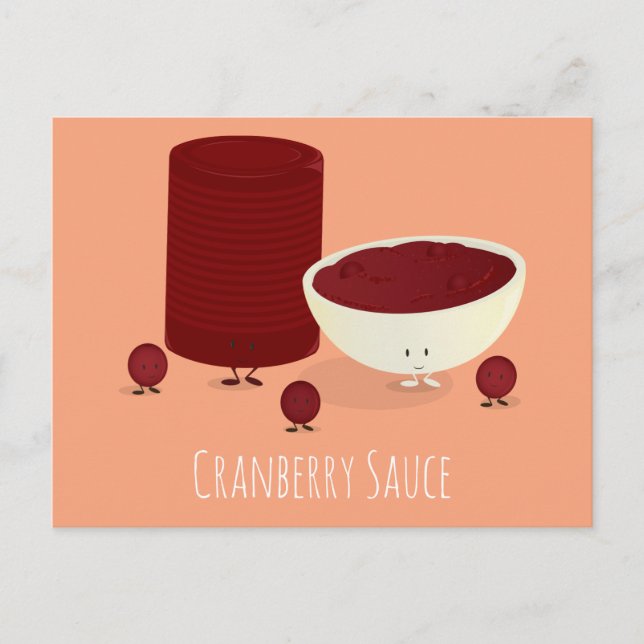 Cranberry and Cranberry Sauce Characters Postcard (Front)