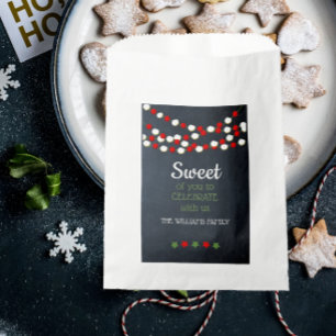 Cranberry and Popcorn Rustic Chalkboard Christmas Favour Bag