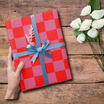 Cranberry and Red Chequered Vintage Wrapping Paper<br><div class="desc">Cranberry and Red Chequered Vintage Wrapping Paper</div>
