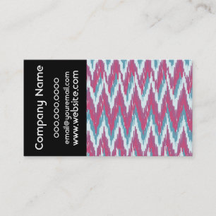 Cranberry and Teal iKat ZigZag Pattern Business Card