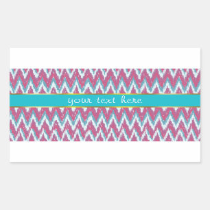 Cranberry and Teal iKat ZigZag Pattern Sticker