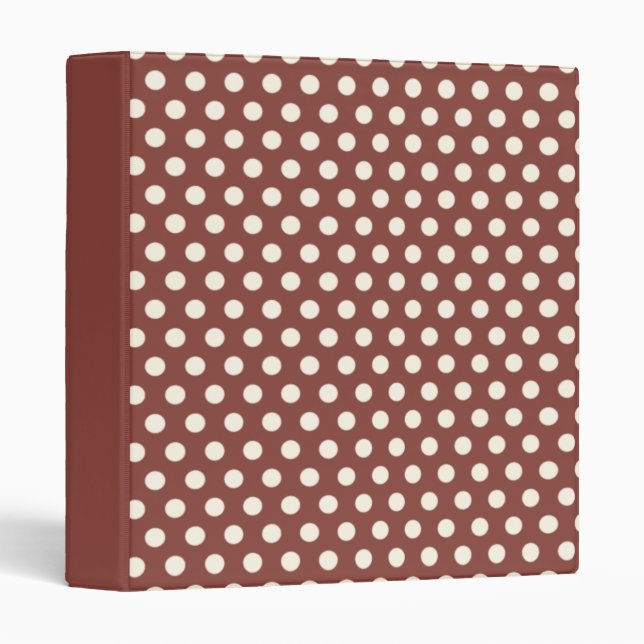 Cranberry and White Polka Dot Binder (Front/Spine)