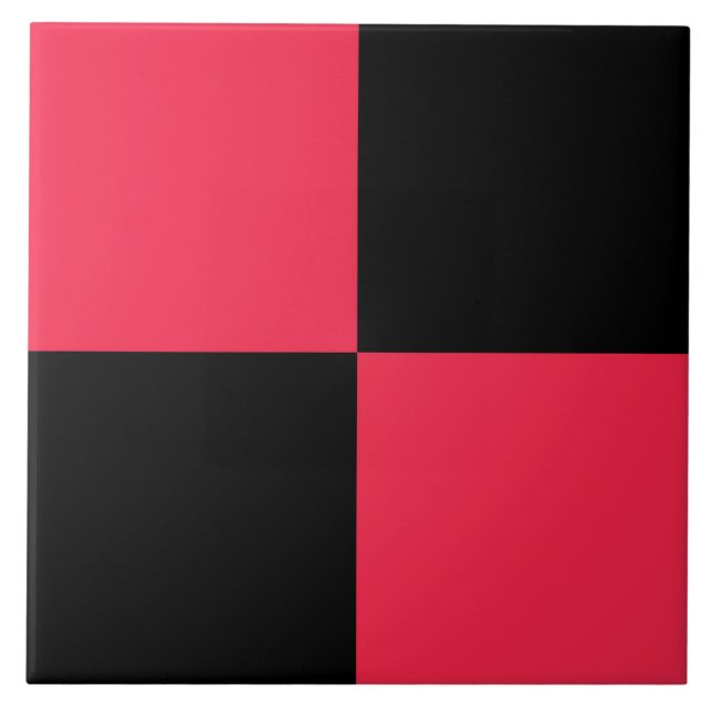 Cranberry Black Chequered Pattern Tile (Front)