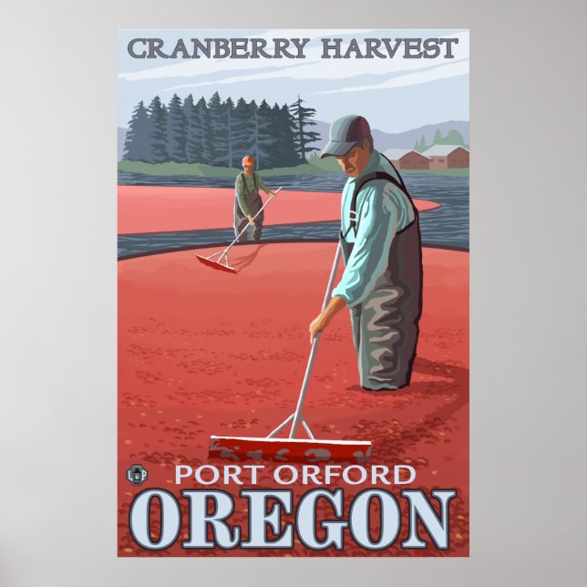 Cranberry Bogs Harvest - Port Orford, Oregon Poster (Front)