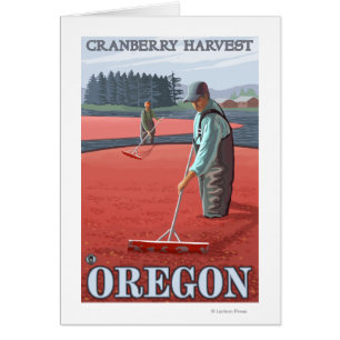 Cranberry Bogs Harvest Vintage Travel Poster