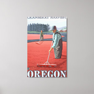 Cranberry Bogs Harvest Vintage Travel Poster Canvas Print