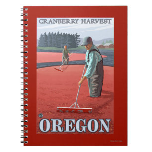 Cranberry Bogs Harvest Vintage Travel Poster Notebook