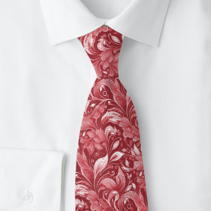 Cranberry Botanical Batik Tie