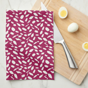 Cranberry Brushstrokes Kitchen Towel