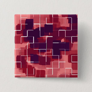 "Cranberry" Geometric Art 2 Inch Square Button