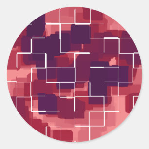 "Cranberry" Geometric Art Classic Round Sticker
