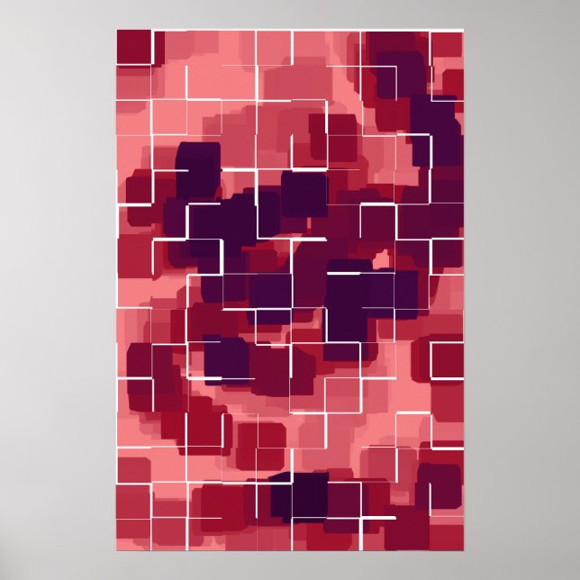 "Cranberry" Geometric Art Poster (Front)