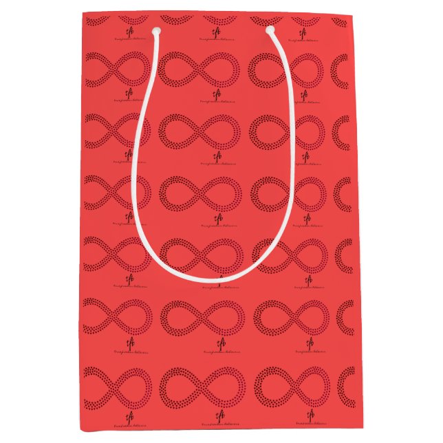 Cranberry Gradient Infinity Hearts Medium Gift Bag (Front)