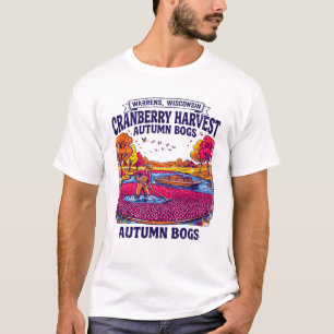 Cranberry Harvest Autumn Bogs Warrens Wisconsin T-Shirt