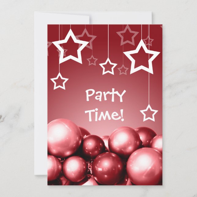 Cranberry Holiday Party Custom Invitations (Front)