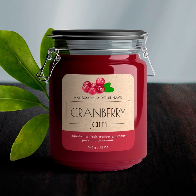 Cranberry Jam Product Label Stickers Packaging (Creator Uploaded)