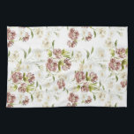 Cranberry keepsakes Kitchen Towels<br><div class="desc">Cream and Cranberry Watercolor painted florals</div>