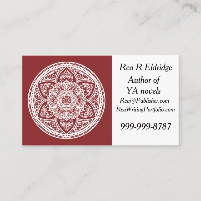 Cranberry Mandala Business Card (Front)