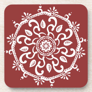 Cranberry Mandala Coaster