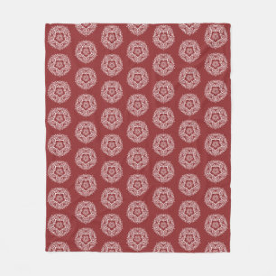 Cranberry Mandala Fleece Blanket