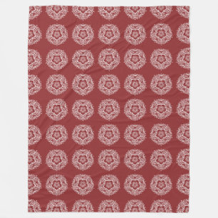 Cranberry Mandala Fleece Blanket