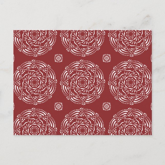 Cranberry Mandala Postcard (Front)