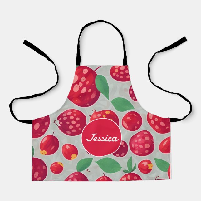 Cranberry Mosaic Colourful Personalized Pattern Apron (Front)