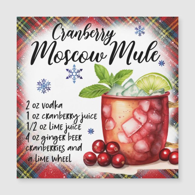 Cranberry Moscow Mule Recette Carte magnétique (Devant)