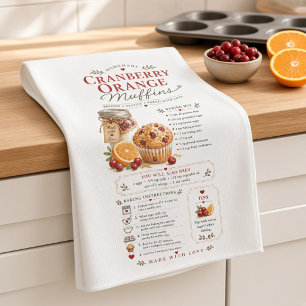 Cranberry Orange Muffins Recipe Holiday Kitchen Towel