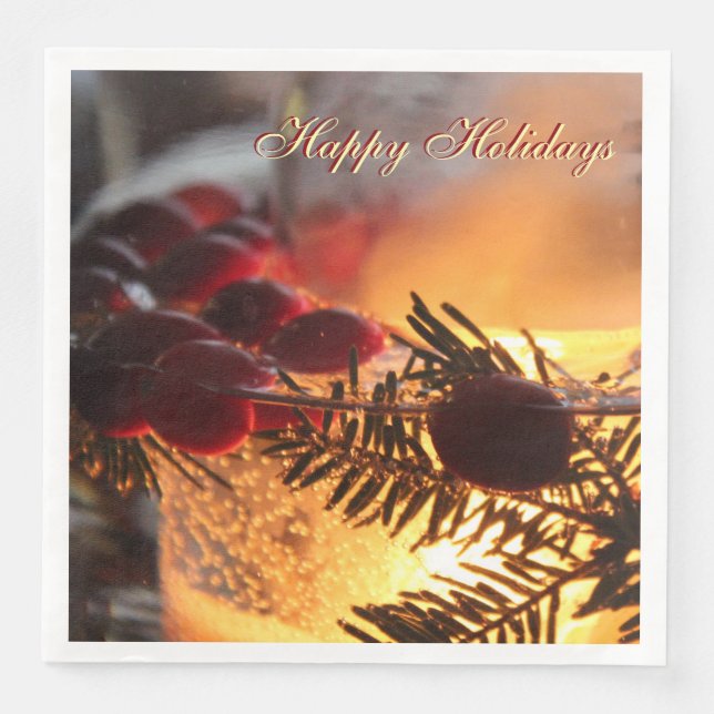 Cranberry Patterned Design Napkin (Front)