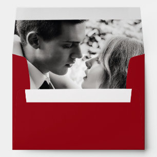 Cranberry Photo Elegant Wedding Envelope