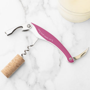 Cranberry Pink Customisable Corkscrew