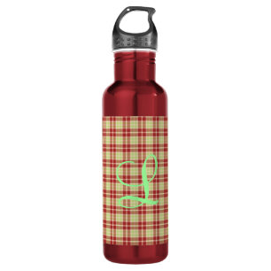 Cranberry Plaid Customizable 710 Ml Water Bottle