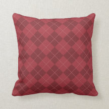 Cranberry Red Argyle Throw Pillow