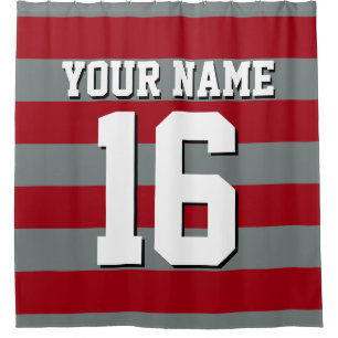 Cranberry Red Charcoal Sports Jersey Preppy Stripe