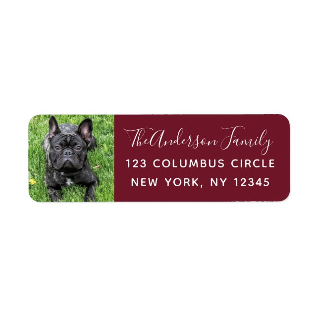 Cranberry Red Family Chien Photo Black Custom (Devant)