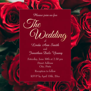 Cranberry Red Monotone Simple Style Wedding