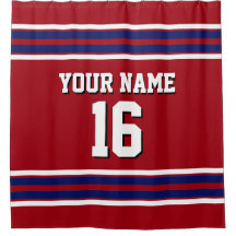 Cranberry Red Navy White Stripes Sports Jersey