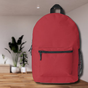 Cranberry Red Solid Colour Classic Elegant Printed Backpack