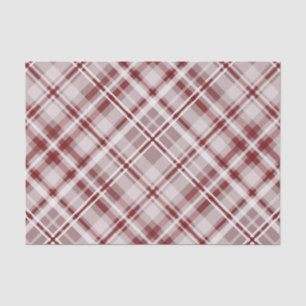 cranberry red white diagonal plaid tissue paper