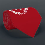 Cranberry Red White Laurel Wreath Initial Monogram Tie<br><div class="desc">Cranberry Red and White Wheat Laurel Wreath Initial Monogram A stylish solid background with a framed area for your monogram, name or other text. You can also change the text font, adjust the font size and colour, move the text, add additional text fields, etc. If you would like this design...</div>