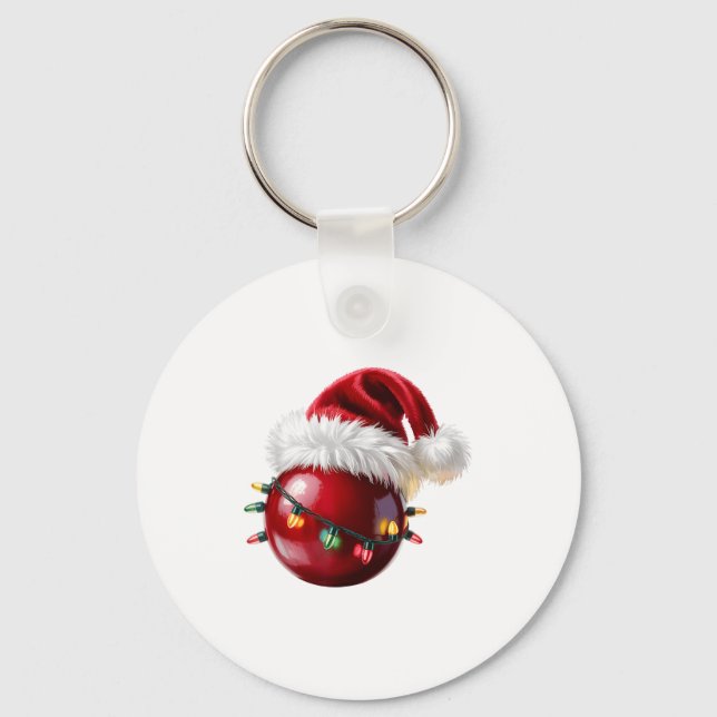 Cranberry Santa Hat Christmas Lights Fruit For Wom Keychain (Front)