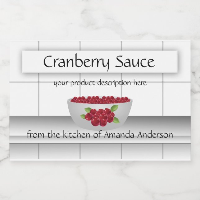 Cranberry Sauce Kitchen Tiles 3x2 Product Label (Single Label)