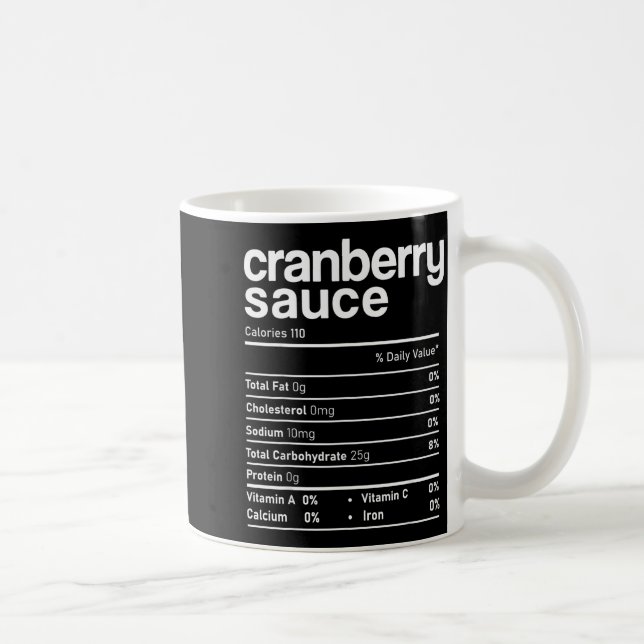 Cranberry Sauce Nutrition Funny Thanksgiving Chris Coffee Mug (Right)