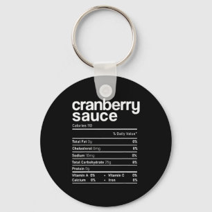 Cranberry Sauce Nutrition Funny Thanksgiving Chris Keychain
