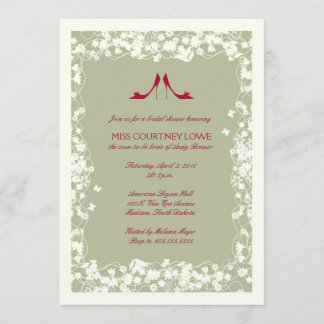 Cranberry Shoes Bridal Shower Invitation
