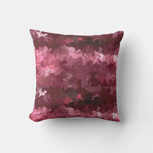 Cranberry Silk Throw Pillow (Front)