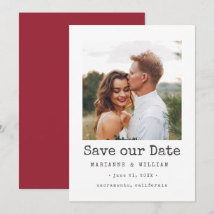 Cranberry SQUARE Photo wedding save the date