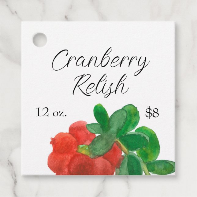 Cranberry Tag Homemade Condiment Jar Price (Front)