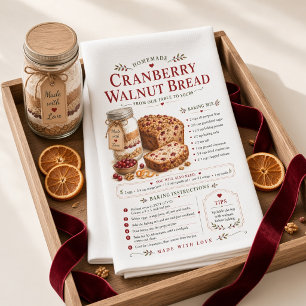 Cranberry Walnut Bread Recipe Christmas Kitchen Towel